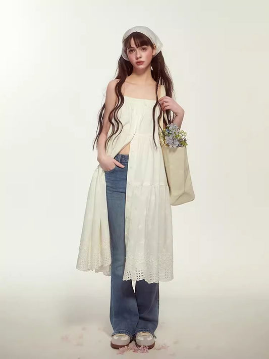 French Vintage Loose Halter Dress【s0000007520】