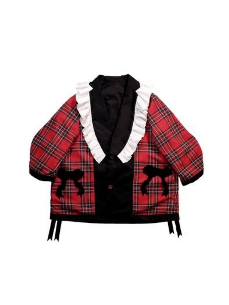 Plaid splicing reversible coat【s0000003612】