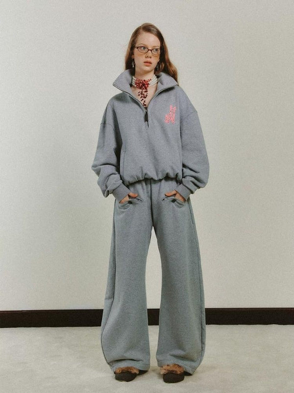Casual wide-legged pants two-piece set【s0000006177】