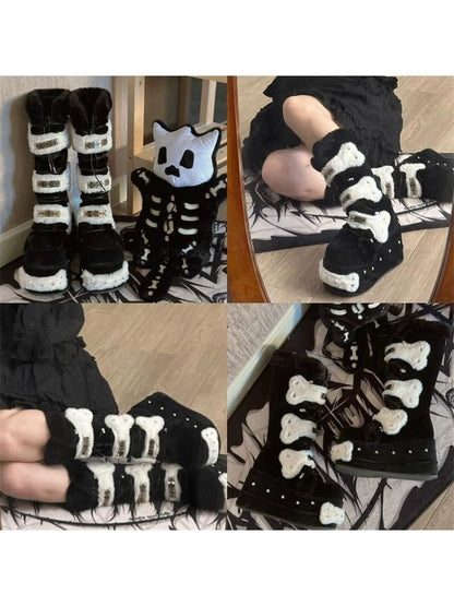 Plush platform boots [s0000004042]