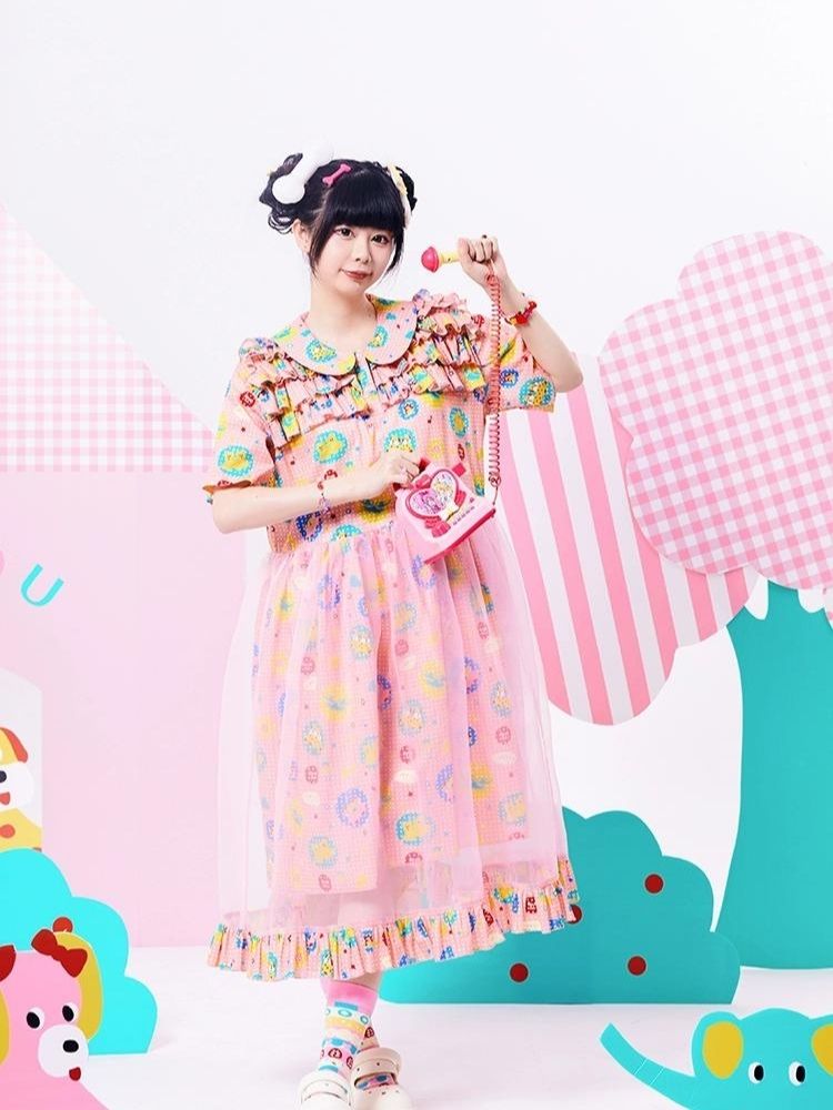 Original Print Showa Girl Dress【s0000002881】