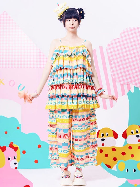 Original print cute cake pants【s0000002886】