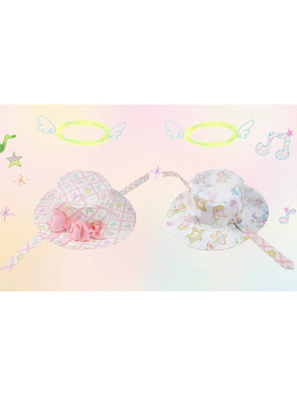 Animal Paradise Cutting Bow Double Sided Printing Sun Hat【s0000002985】