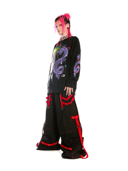 Y2K Punk Hong Kong Style Dragon rint Loose Sweat / Galaxy Bag [s0000003889]