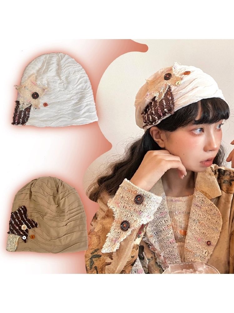 Retro patchwork cold hat【s0000003598】