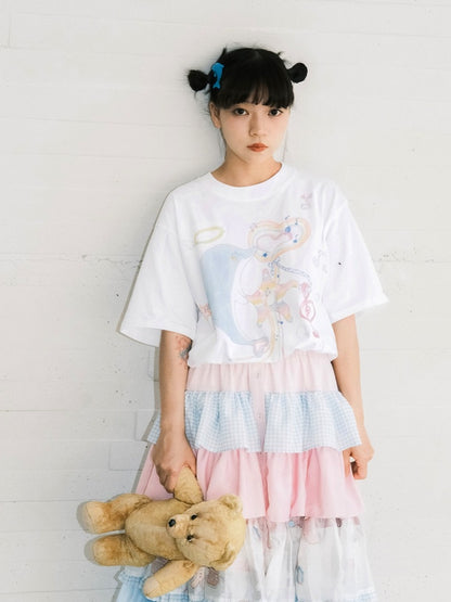 Animal Paradise Hand Painted Print Short Sleeve T-shirt【s0000002984】