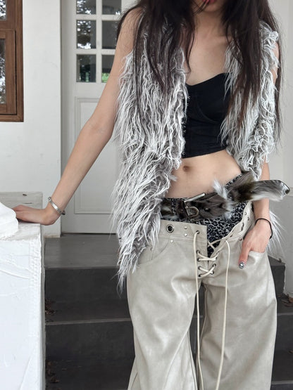 Punk Street Fur Rivet Metal Composite Belt【s0000004164】