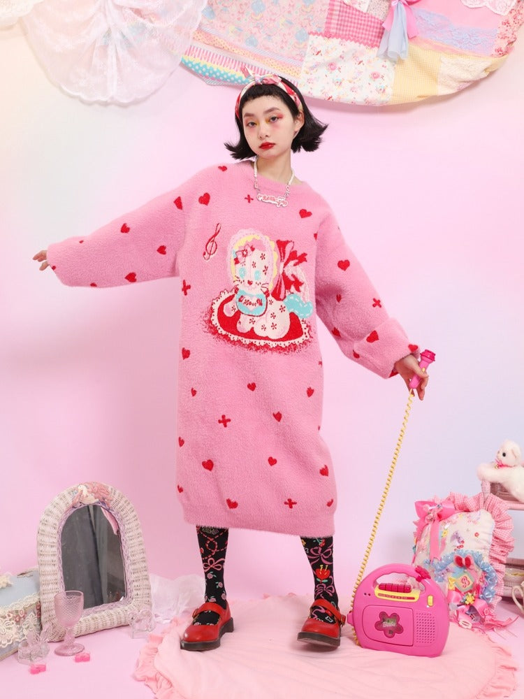 Love Cat Long Sweater One Piece【s0000003565】