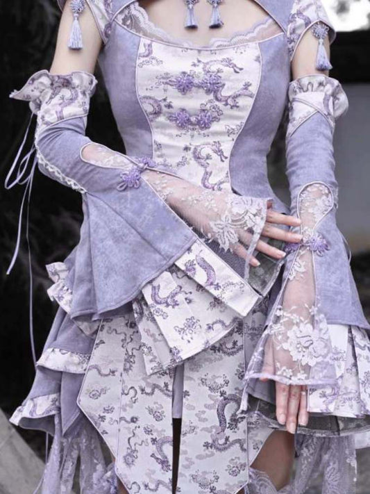 Chinese Style Lace Slit Sleeves【s0000009035】