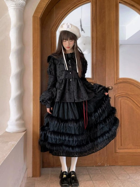 Lace Delicate Missy Long Half Skirt【s0000004906】