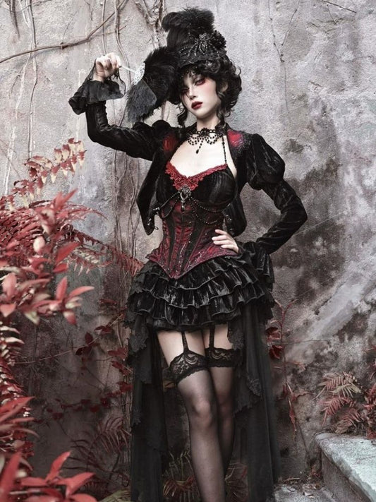 Halloween velvet slim corset &amp; camisole【s0000003240】