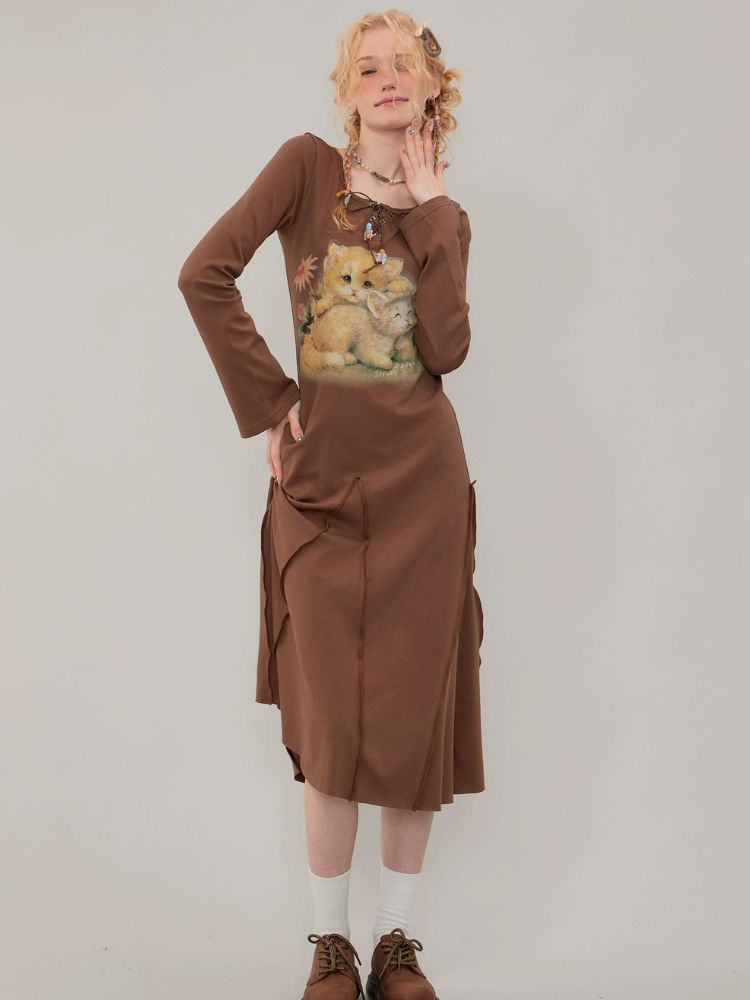 Long-sleeved slim fit dress【s0000003114】