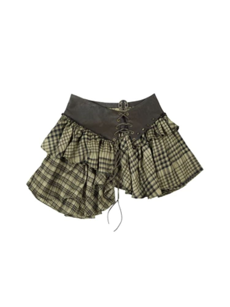 Retro plaid short skirt【s0000003908】