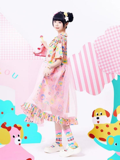 Original Print Showa Girl Dress【s0000002881】