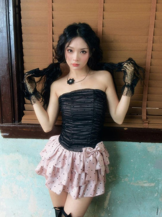 Sleeveless One Shoulder Cake Dress【s0000008367】