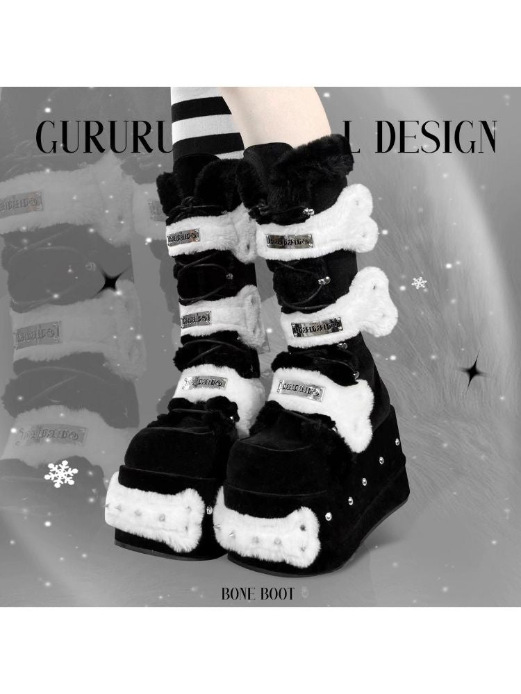 Plush platform boots【s0000004042】