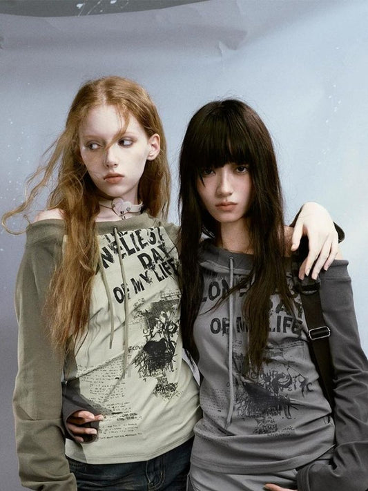 Contrast Color Long Sleeve T-Shirt【s0000003260】