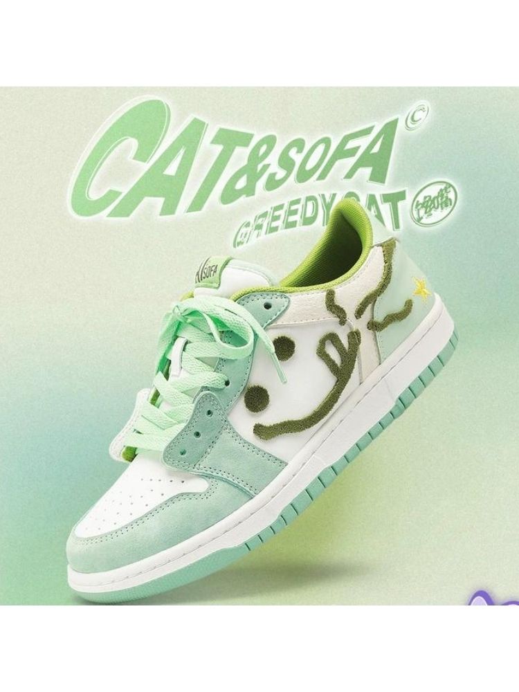 Gluttonous Cat Lace Up Sneakers Mint Green【s0000002564】