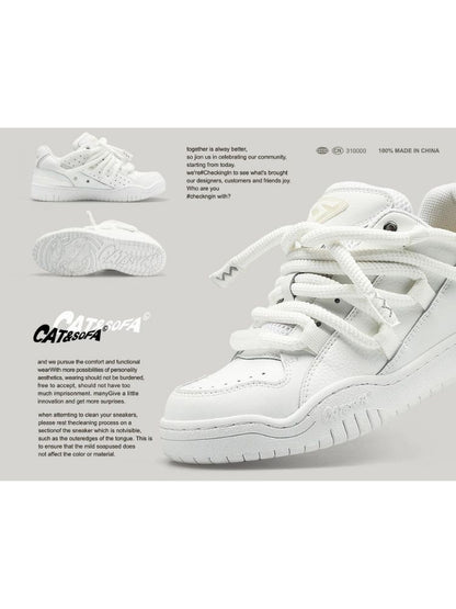 Love White Casual Sport Lace Up Sneakers【s0000002573】