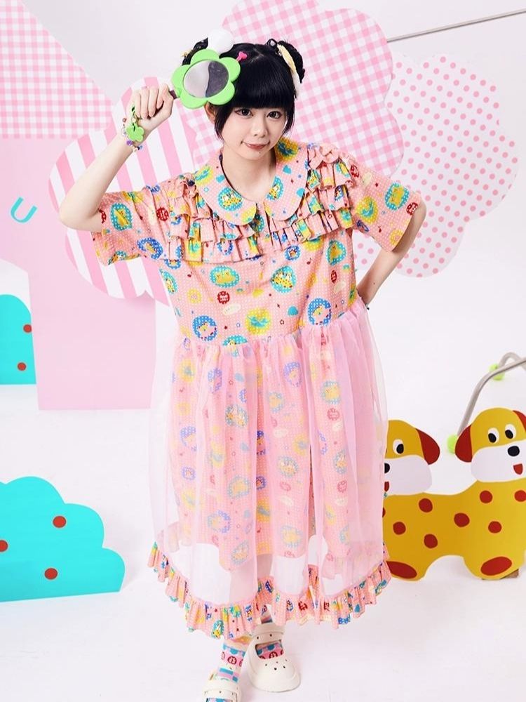 Original Print Showa Girl Dress【s0000002881】