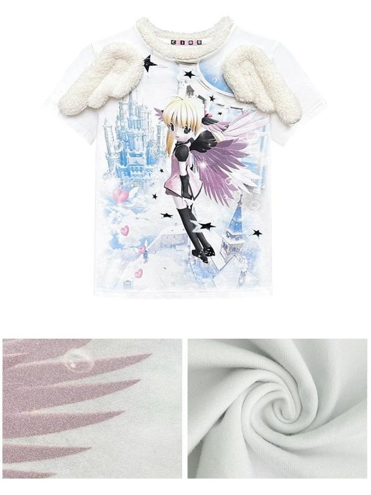 Angel Print Wings T-Shirt [s0000003158]