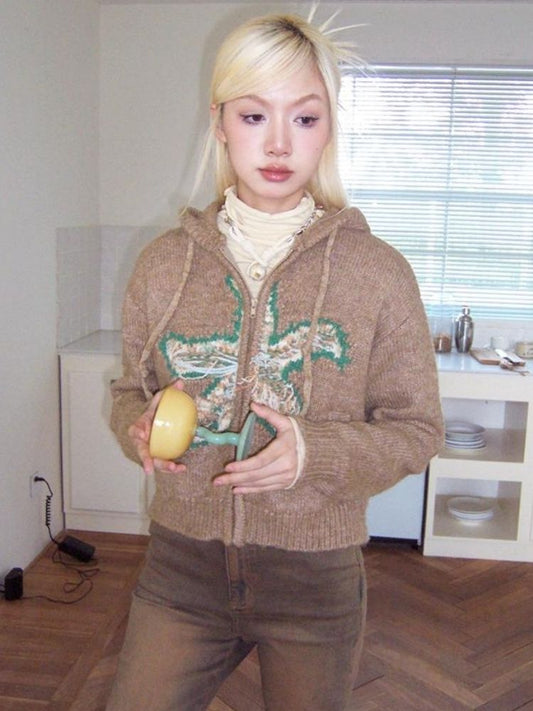 Hooded warm knitted cardigan【s0000003499】