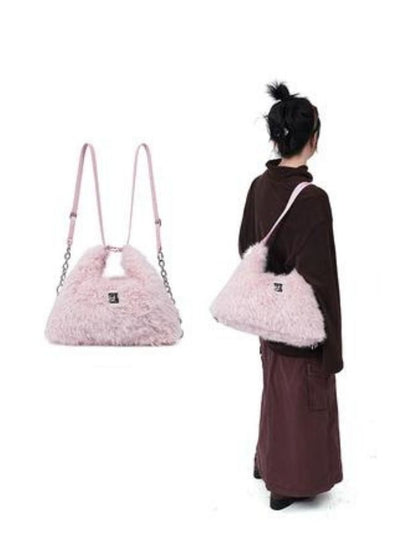 Large-capacity double shoulder fur bag 【s0000003474】