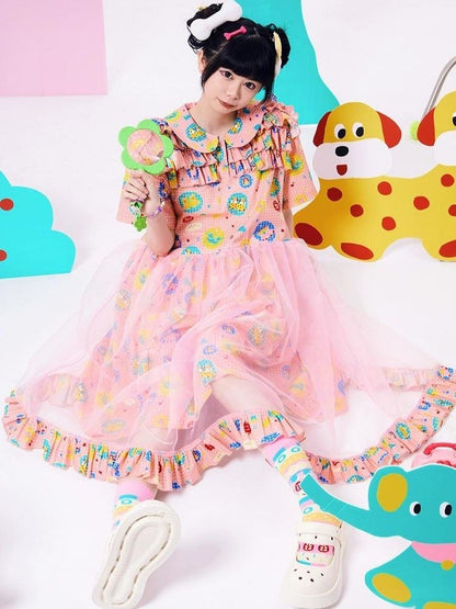 Original Print Showa Girl Dress【s0000002881】