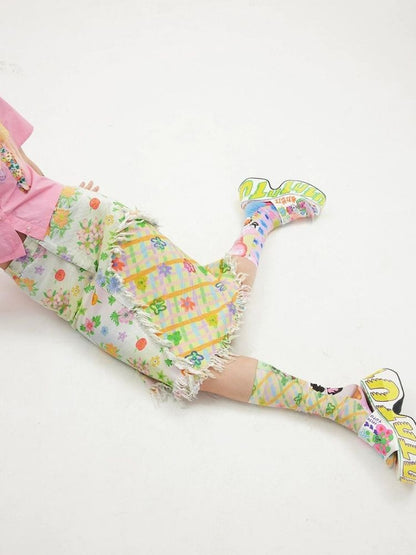 Rabbit and flower socks【s0000002955】