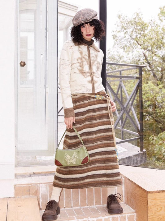 Wool casual A-line skirt【s0000004578】