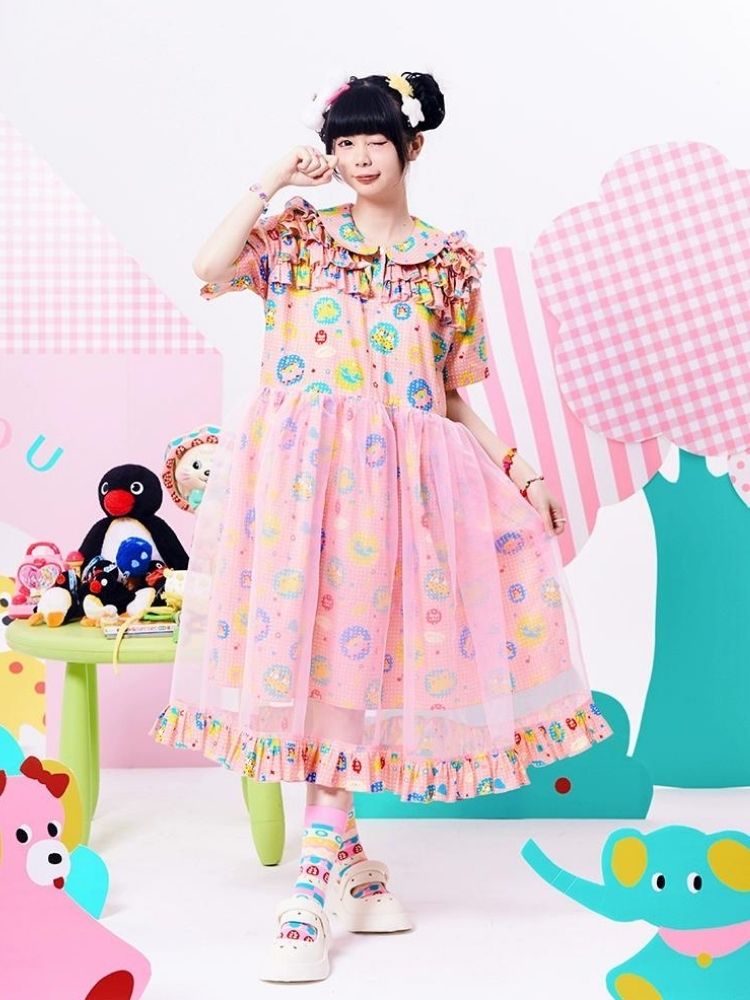 Original Print Showa Girl Dress【s0000002881】