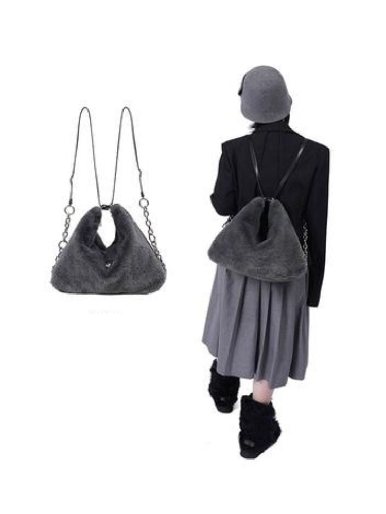 Large-capacity double shoulder fur bag 【s0000003474】