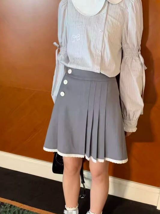 Pleated Asymmetric Half-body Skirt【s0000007479】