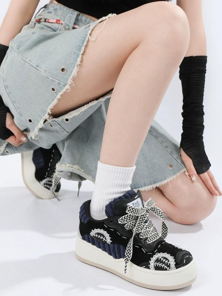 Fluffy & Stitch Design Sneakers【s0000002669】