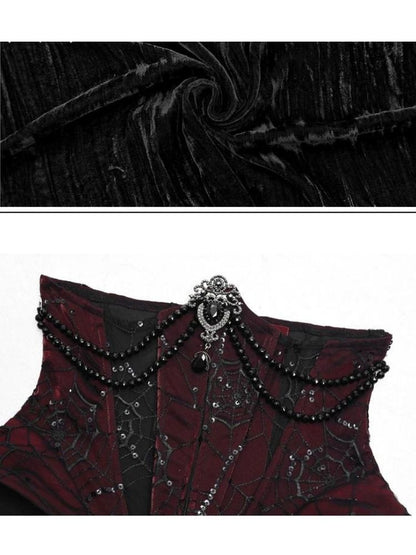 Gothic Velvet Halloween Suspender Dress Suit【s0000003241】