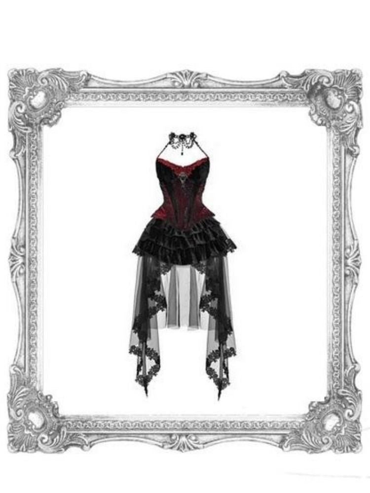 Gothic Velvet Halloween Suspender Dress Suit【s0000003241】