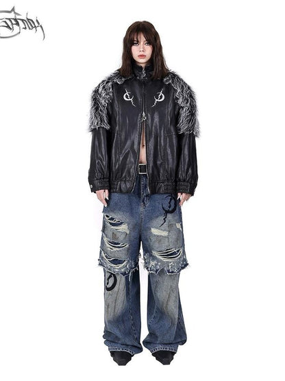 Loose Scrappy Aged Genderless Jeans【s0000004828】