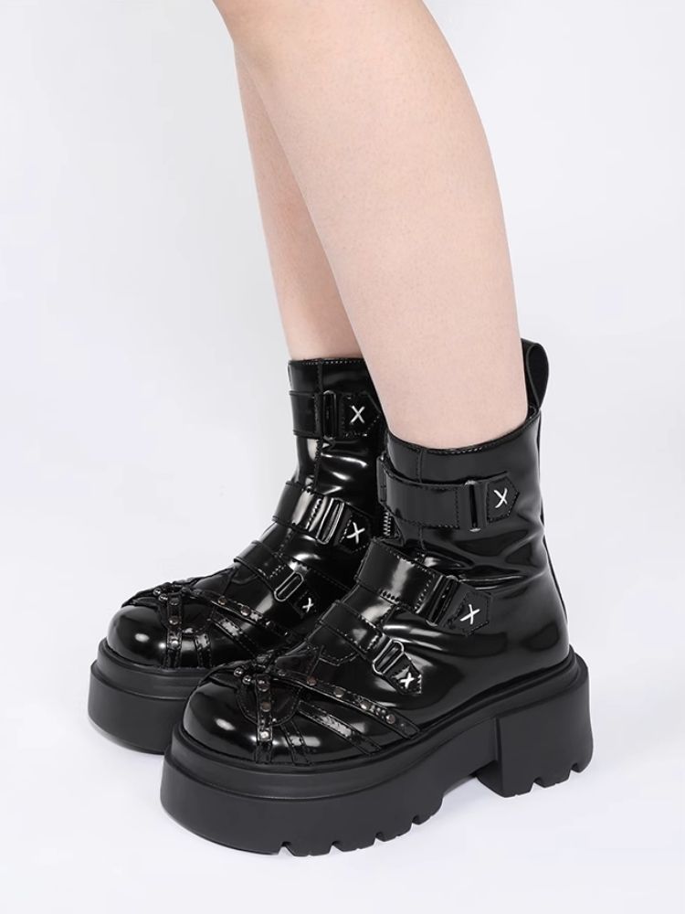 Black motorcycle boots【s0000003923】