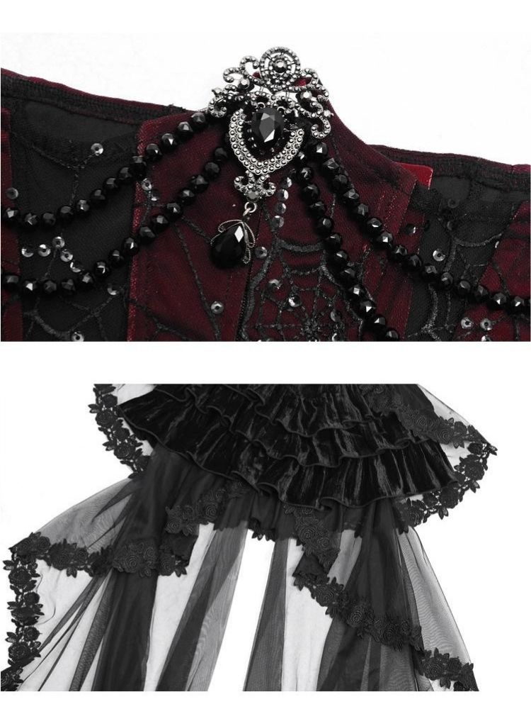 Gothic Velvet Halloween Suspender Dress Suit【s0000003241】