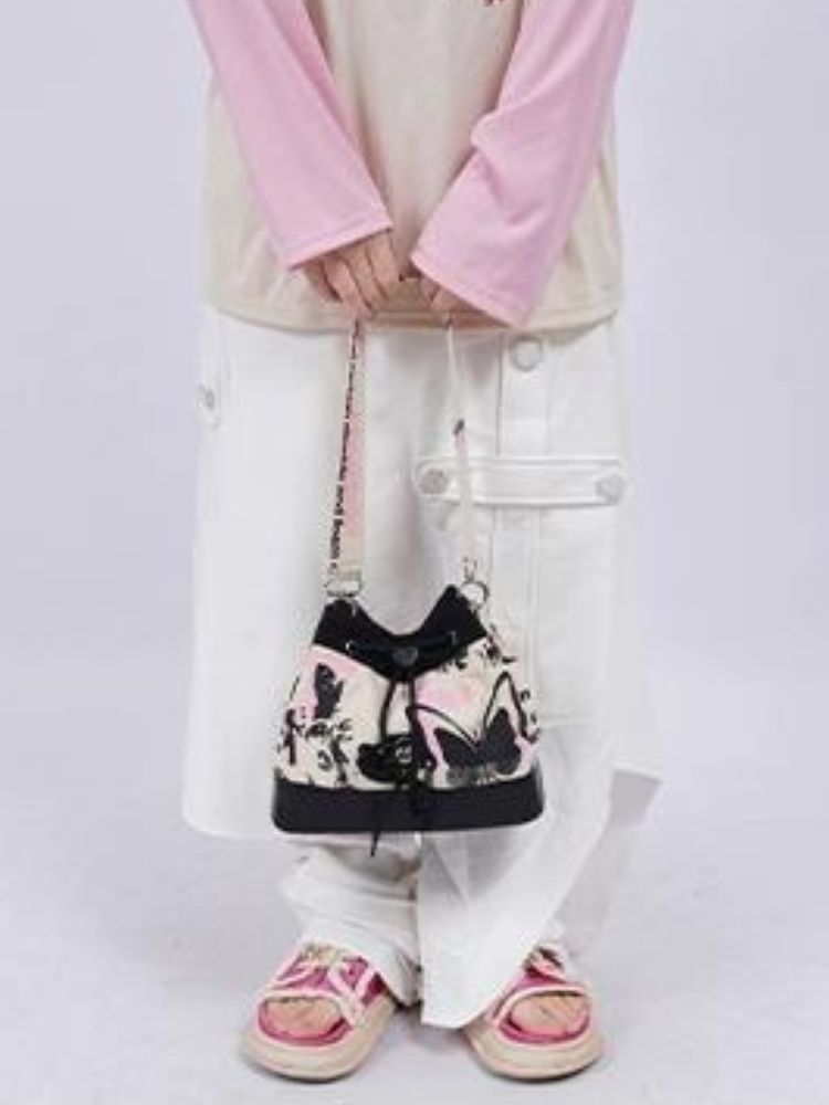 Sweet cool shoulder Messenger bucket bag【s0000003310】 