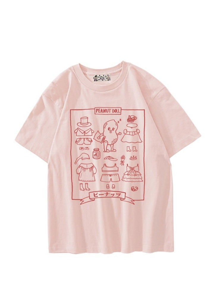 Circus Cute Cartoon Peanut Half Sleeved Cotton T-Shirt【s0000002982】