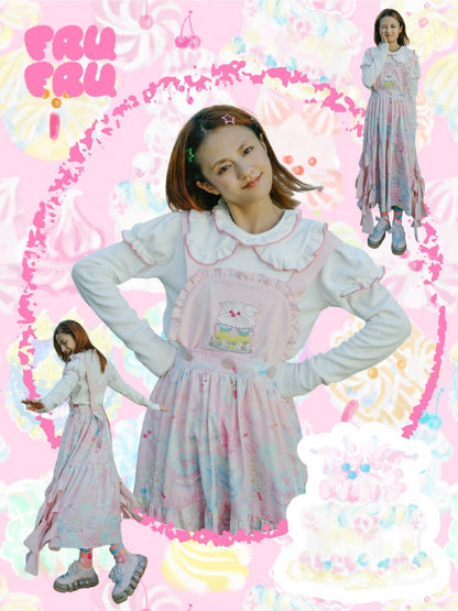 Yume Kawaii Sweets Print Frill Apron Dress【s0000003427】