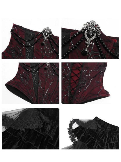 Gothic Velvet Halloween Suspender Dress Suit【s0000003241】