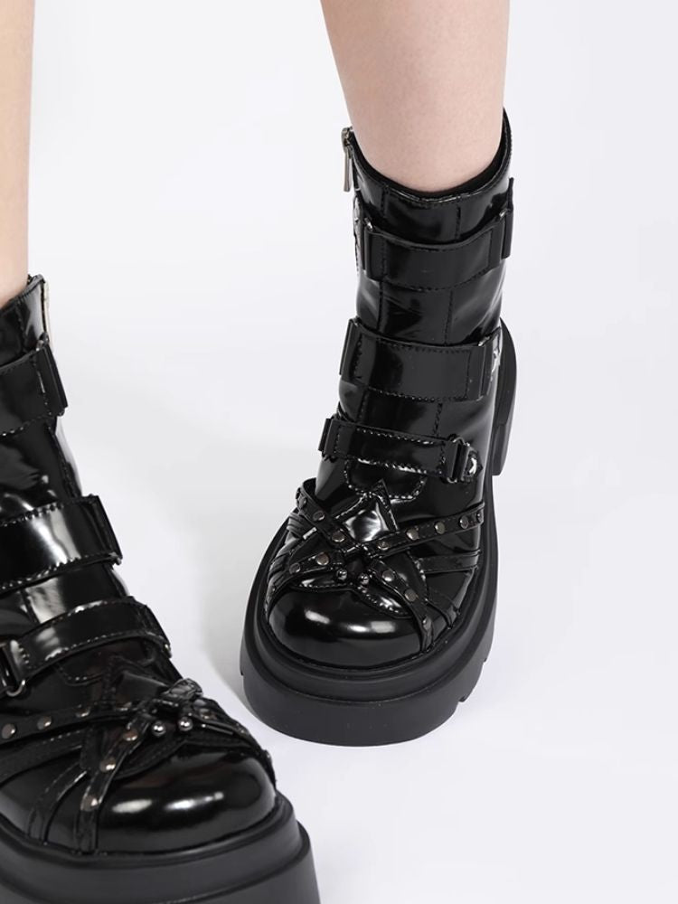 Black motorcycle boots【s0000003923】