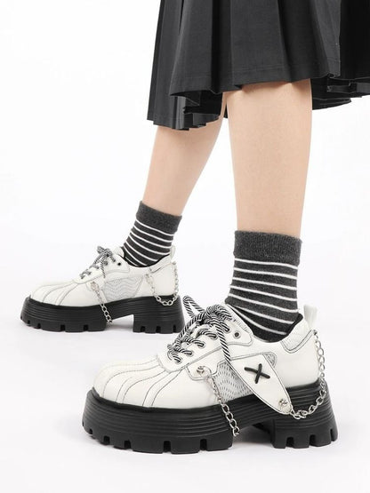 Chain tag platform shoes【s0000002133】