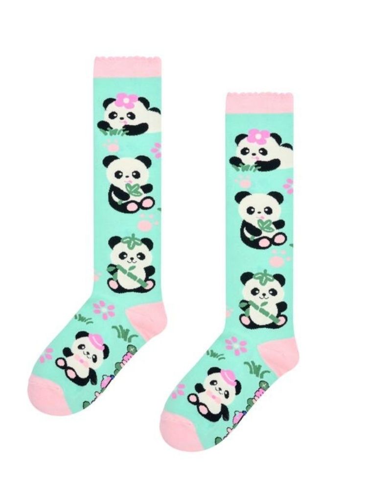 Panda Mint Green Mid Calf Socks【s0000006108】 