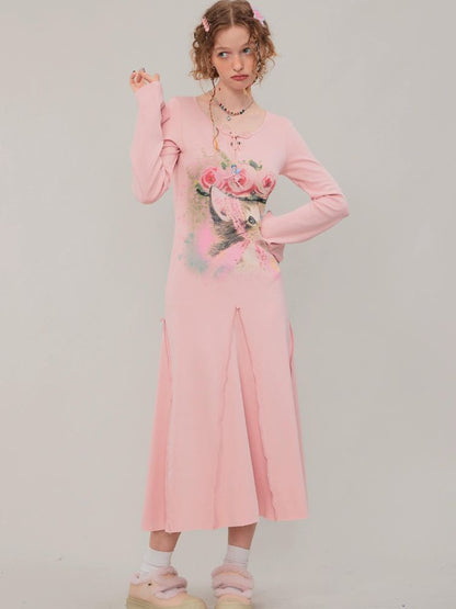 Long-sleeved slim fit dress【s0000003114】