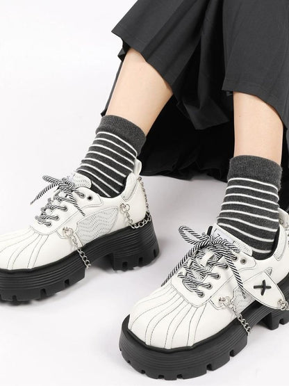 Chain tag platform shoes【s0000002133】