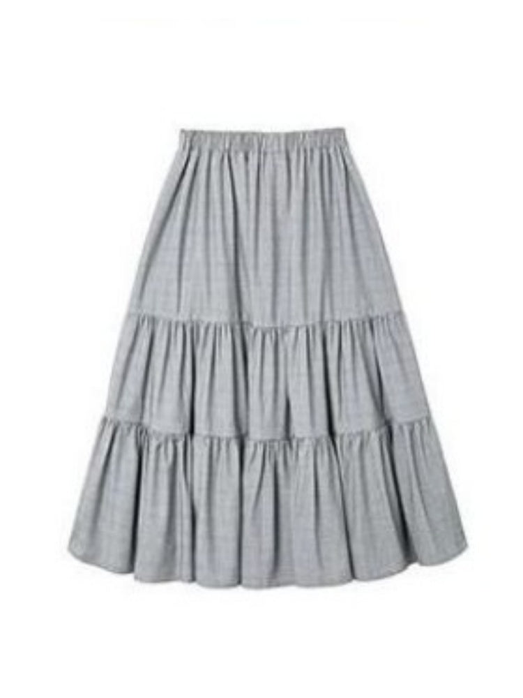 V-Neck Short Cardigan / Double Strap Tops / Pleated Cake Skirt【s0000003403】