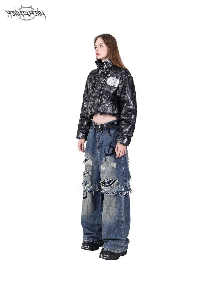 Loose Scrappy Aged Genderless Jeans【s0000004828】